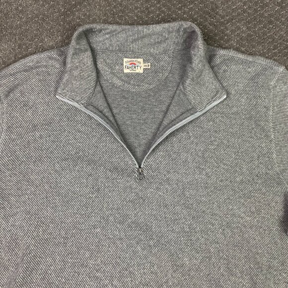 Faherty 1/4 Zip Pullover Sweater Men's XXL Gray Heather Legend Twill Stretch 2XL - Picture 4 of 13